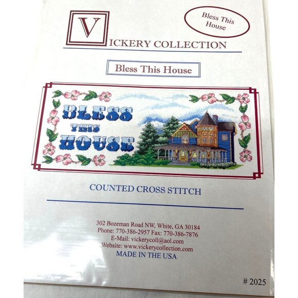 Bless This House Counted Cross Stitch Pattern By Vickery Collection - Picture 2 of 4
